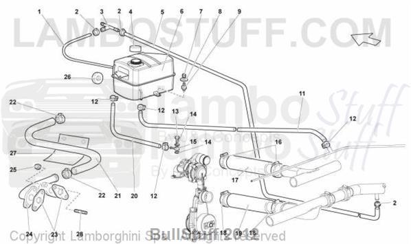 2008 Lamborghini MURCIELAGO LP 640 ROADSTER ENGLAND WATER COOLING SYSTEM (121.02.00)